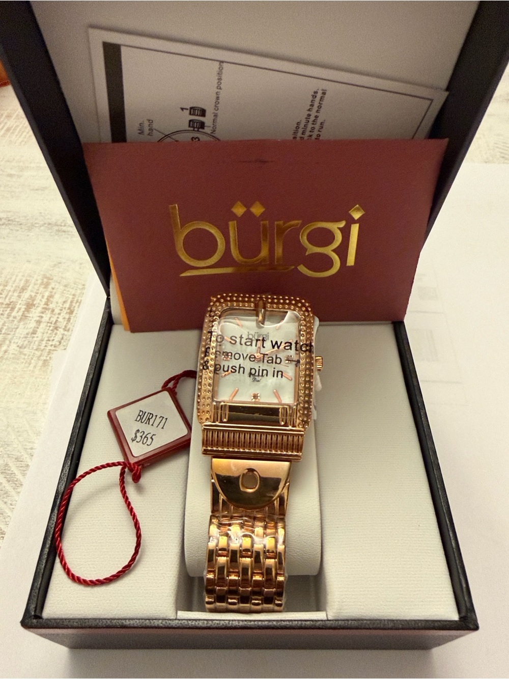 Rose Gold Crystal Accent Bracelet Smartwatch